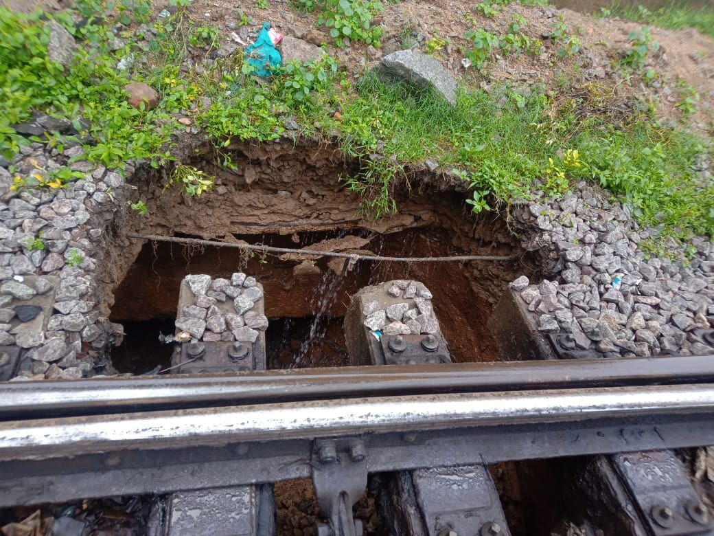 Hole under the track