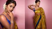 Pooja Hegde Saree Photos: చీరకట్టులో మెరిసిన పూజా హెగ్డే.. స్లీవ్ లెస్ బ్లౌస్ లో ట్రీట్ ఇచ్చేసింది! 