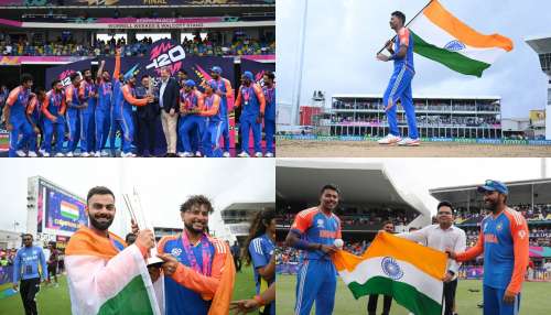 World Cup India: ప్రపంచకప్‌ నెగ్గిన భారత జట్టు సంబరాలు.. కోహ్లీ ఏం చేశారో చూశారా