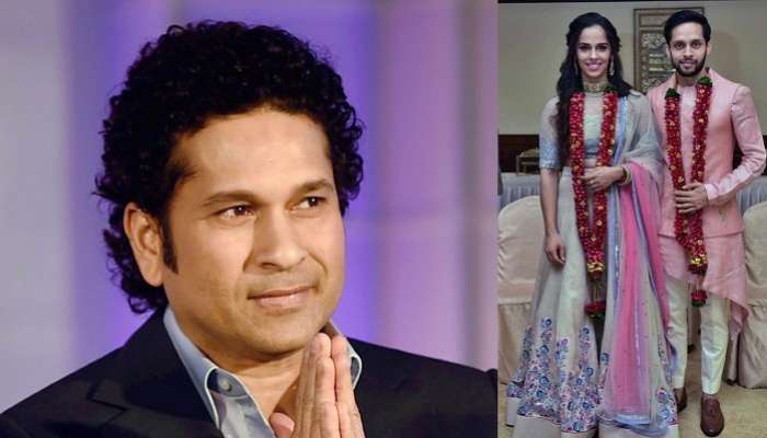 సైనా నెహ్వాల్-పారుపల్లి కశ్యప్ల పెళ్లి.. సచిన్ టెండుల్కర్ పొరపాటు! సైనా నెహ్వాల్-పారుపల్లి కశ్యప్ల పెళ్లి.. సచిన్ టెండుల్కర్ పొరపాటు!