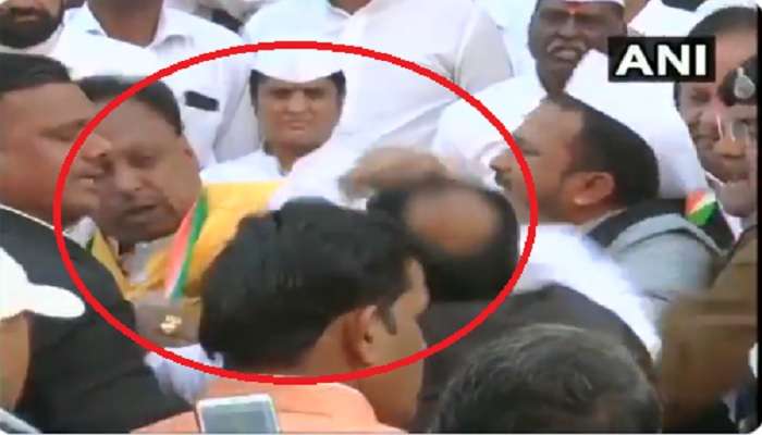 Indore congress leaders brawl video : కాంగ్రెస్ నేతల ఘర్షణ.. ముష్టి యుద్ధం వీడియో వైరల్