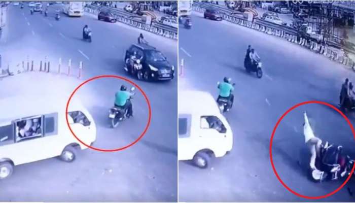 రాంగ్ రూట్ జర్నీ.. పాపం గాల్లోకి ఎగిరిపడ్డాడు.. వైరల్ వీడియో రాంగ్ రూట్ జర్నీ.. పాపం గాల్లోకి ఎగిరిపడ్డాడు.. వైరల్ వీడియో