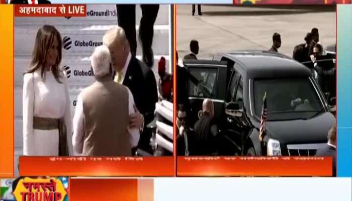 Video : US President Donald Trump-PM Narendra Modi`s road show started from Ahmedabad airport