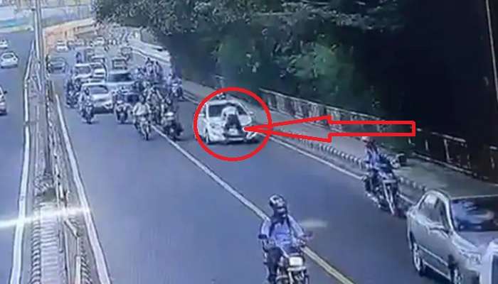 Traffic Cop dragged on car: ట్రాఫిక్ పోలీసును కారుపై లాక్కెళ్లిన డ్రైవర్