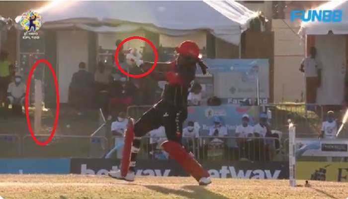 Chris Gayle bat broken viral video: క్రిస్ గేల్ బ్యాట్ రెండు ముక్కలు చేసిన బౌలర్ Odean Smith