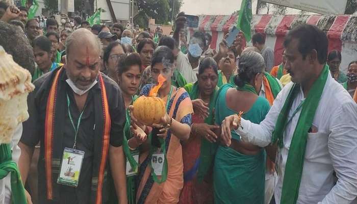 Amaravati farmers 45day Maha Padayatra Amaravati to Tirumala started: ఏపీలో రాజధాని రైతుల మహా పాదయాత్ర ప్రారంభం | ఏపీ News in Telugu