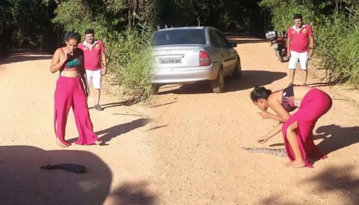 Viral Video: ఒక చేతిలో సిగరెట్.. మరో చేతిలో పాము.. ఈ యువతి ధైర్యానికి షాక్ అవ్వాల్సిందే..!