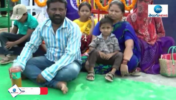 Man protested against ruling party corporator in Kadapa for occupying his land