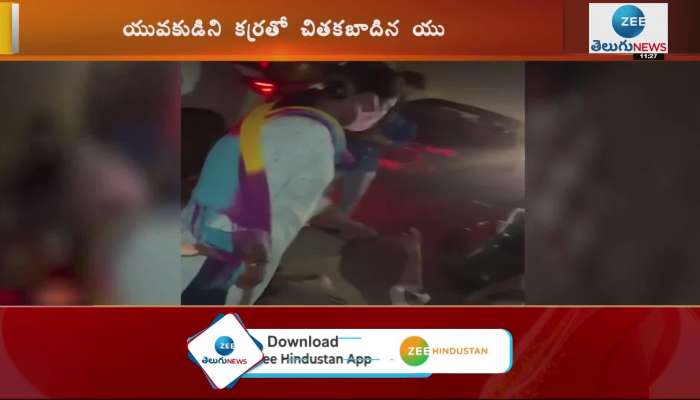 Andhra Woman trashes man with a stick after he tries to harass her