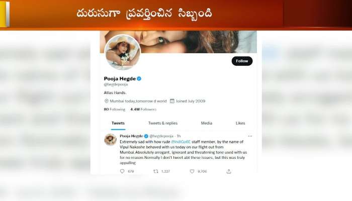 Pooja Hegde tweets about rude Indigo staff member's 'threatening tone'. Airline