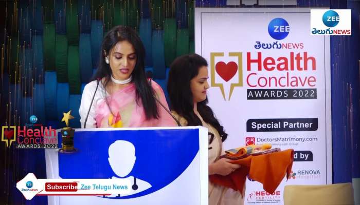 Dr N Naveena conferred with zee telugu news health conclave award