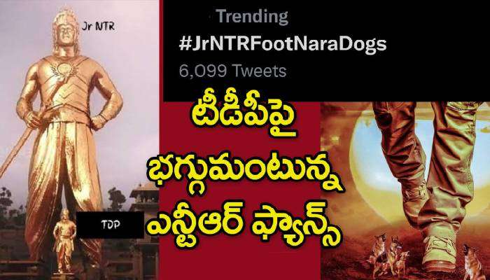 Jr NTR Foot Nara Dogs: జూ.ఎన్టీఆర్ కాళ్ల దగ్గర నారా కుక్కలు.. సోషల్ మీడియాలో రచ్చ!