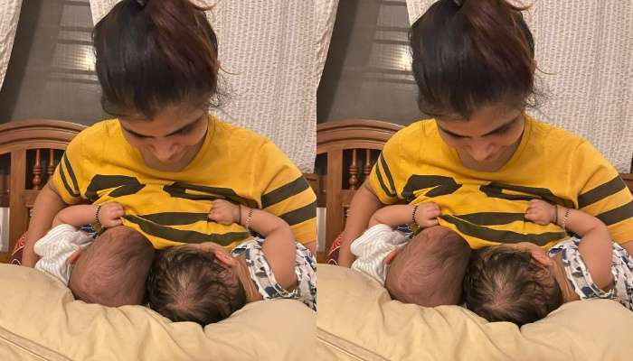 Chinmayi Sripada Twin Babies : పిల్లలకి పాలు పడుతున్న చిన్మయి.. ఆనందంలో తేలిపోతోన్న సింగర్