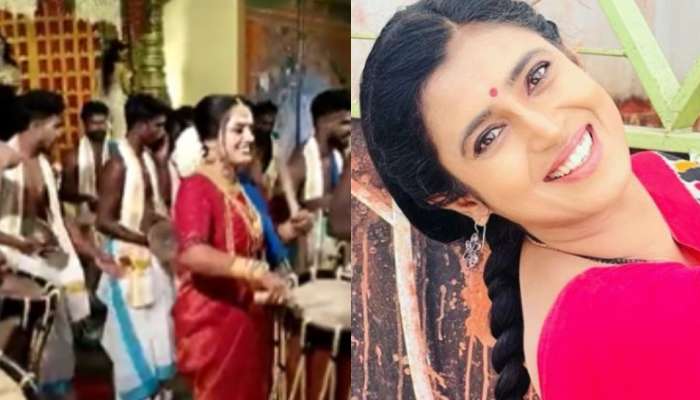 bride plays chenda in guruvayoor temple : దుమ్ములేచేలా వాయించిన పెళ్లి కూతురు.. డప్పుల మోత తెగ నచ్చేసిందన్న గృహలక్ష్మీ తులసి