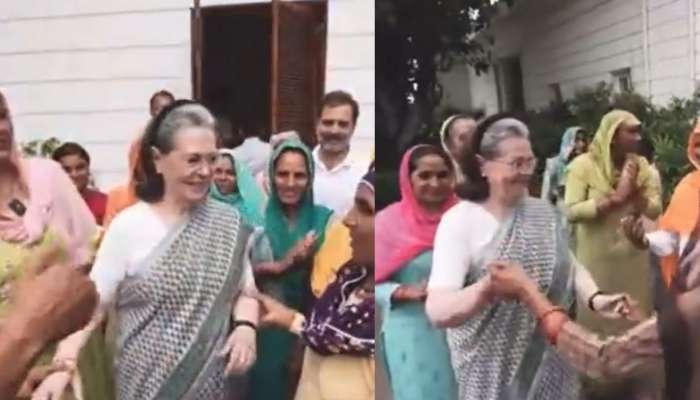 Sonia Gandhi&#039;s dance video: హరియాణా మహిళ రైతులతో సోనియా గాంధీ డాన్స్ వీడియో వైరల్‌