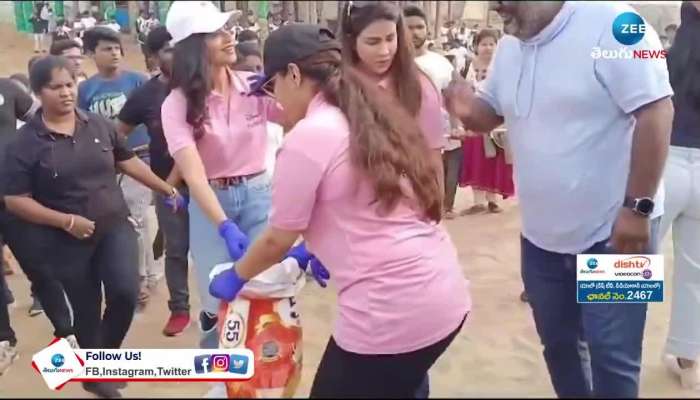 Lavanya Tripathi at Vizag Beach on National Cleanliness Day