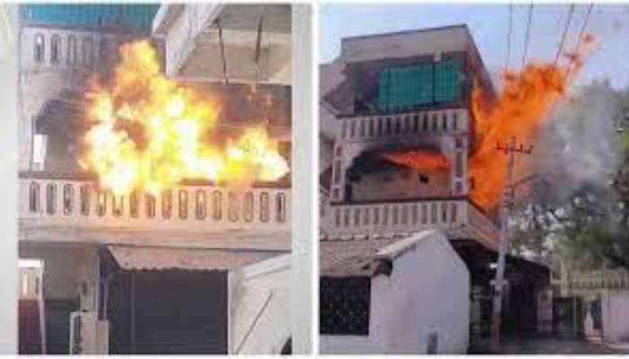 Gas Cylinder Blast : హైదరాబాద్ లో  శివారులో భారీ అగ్ని ప్రమాదం.. ఎగిసిపడుతున్న మంటలు..
