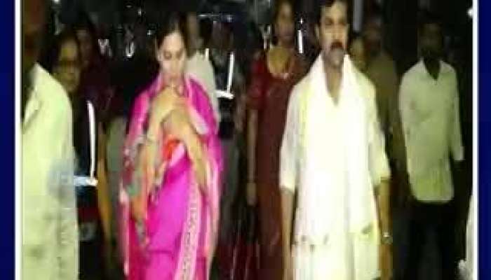 Ram charans Birthday actor ram charan wife upasana with daughter klin kaara visits tirumala pa