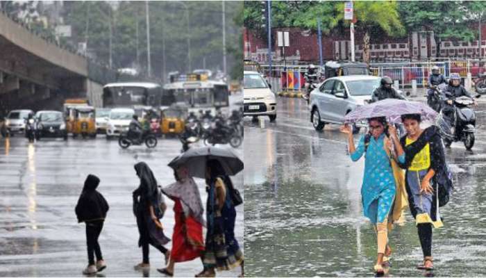 Heavy rain fall: హైదరాబాద్ లో ఉరుములు, మెరుపులతో పలు చోట్ల కురుస్తున్న భారీ వర్షం..