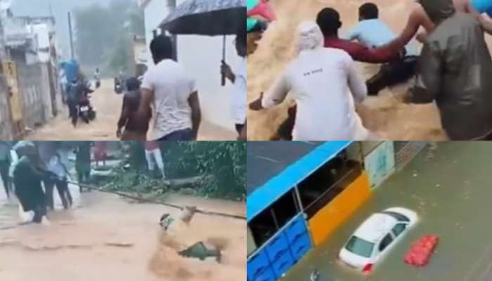 Heavy rains: భారీ వర్షానికి బెజవాడ అతలాకుతలం.. చూస్తుండగానే కొట్టుకుపోతున్నారు.. వీడియో వైరల్..