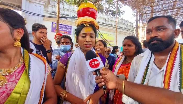 Folk Artists Celebrates Google Amma Bonalu And YouTube Bonalu At Vemulawada Rv