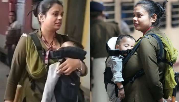 Viral Video: నిజమైన యోధురాలు ఈ తల్లి.. లేడీ కానిస్టేబుల్‌ డెడికేషన్‌కు నెటిజన్లు ఫిదా.. వీడియో వైరల్..