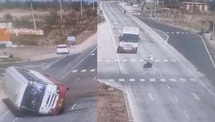 Video: పాపం.. బైకర్‌ను కాపాడబోయిన బస్సుకు చివరికి ఏం జరిగిందో చూడండి.. లైవ్‌ సీసీ ఫూటేజీ వీడియో..!