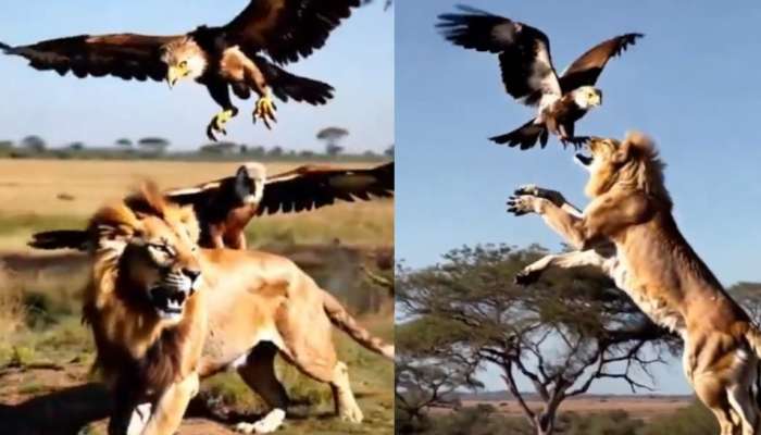 Lion Video: అడవిలో సింహానికే చుక్కలు చూపించిన గద్దలు.. నెట్టింట హల్ చల్ చేస్తున్న వీడియో..