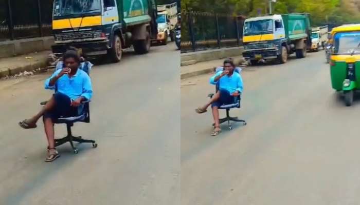 Viral Video: రోడ్డు మధ్యలో టీ తాగుతూ రీల్స్.. పోలీసులు ఇచ్చిన ట్విస్ట్ మాములుగా లేదుగా.. వీడియో వైరల్..