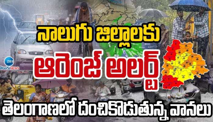 Telangana Rains: తెలంగాణలో దంచి కొడుతున్న వానలు.. నాలుగు జిల్లాలకు ఆరెంజ్ అలర్ట్..
