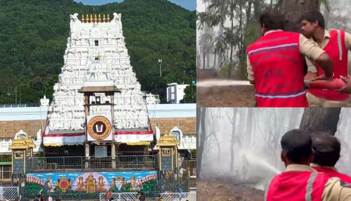 Tirumala Fire Accident Video: తిరుమలలో భారీ అగ్నిప్రమాదం..  శ్రీవారి పాదాల చెంత చెలరేగిన మంటలు.. వీడియో ఇదే..