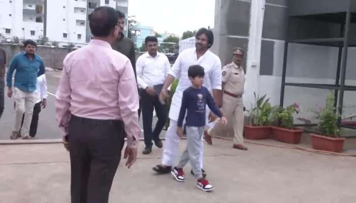 Pawan Kalyan With Two Sons Mark Shankar And Akira Nandan Watch Video