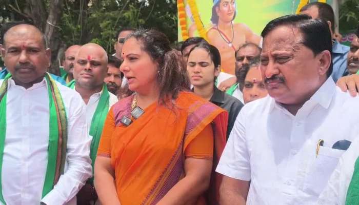 MLC K Kavitha Tributes To Ekalavya At Tank Bund Of Hyderabad
