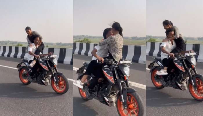 Lovers romance Video: బైక్ మీద ప్రేమ జంట గలీజ్ పనులు.. ప్రియుడ్ని అక్కడ కూడా టెంప్ట్ చేస్తున్న యువతి.!. వీడియో వైరల్..