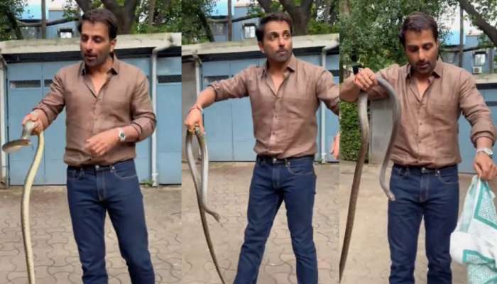 Sonu Sood Snake Video: ఉత్త చేతులతో భారీ పామును పట్టుకున్న నటుడు సోనూసూద్.. వీడియో ఇదే..