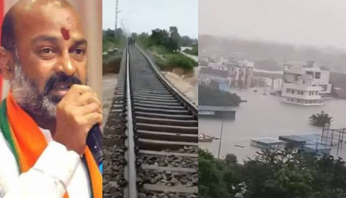 Heavy Rains in Kamareddy Video: కామారెడ్డిలో కుండపోత వాన.. కొట్టుకుపోయిన రైల్వే ట్రాక్.. 12 రైళ్లకు తీవ్ర అంతరాయం.. వీడియో వైరల్..