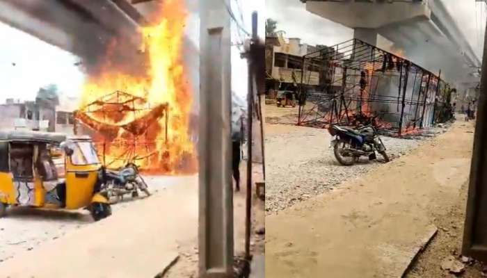 Video Viral: ఏపీలో గణపయ్య వేడుకల్లో అపశృతి.. క్షణాల్లో మండపం పూర్తిగా అగ్నికి ఆహుతి.. వీడియో వైరల్. ..