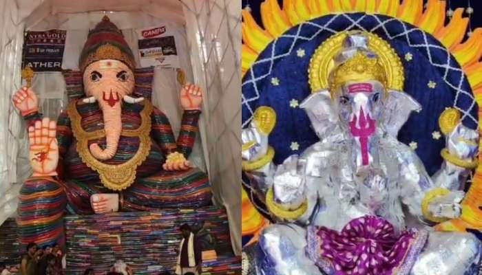 Lord Ganesh Idol: లక్ష చీరలతో గణేషుడు.. 60 కిలోల వెండి బిస్కెట్లతో వినాయకుడు