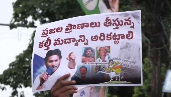 Liqour Abhishekam To Chandrababu Photo In Rajahmundry Video Goes Viral