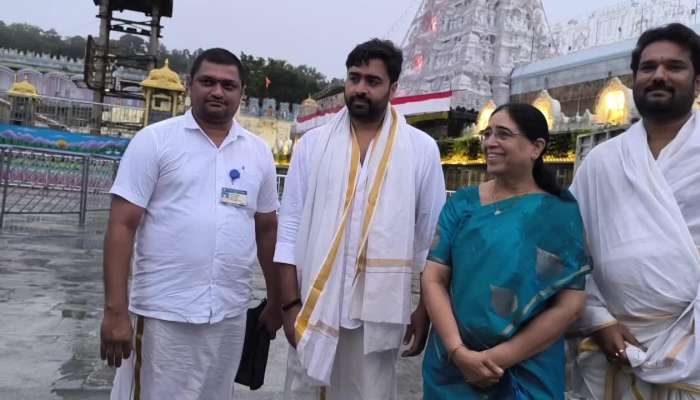 Actor Nara Rohith Visits A Long With Tirumala Temple