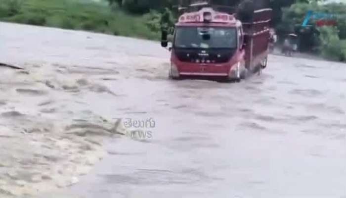 dcm van washed away in khammam amid cyclone montha effect