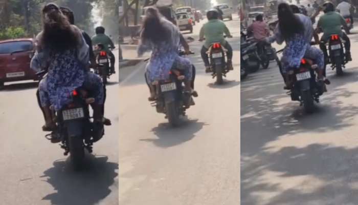 Couple Video: రోడ్డుమీద రెచ్చిపోయిన మహిళ.. రన్నింగ్ బైక్ మీద ఏంచేస్తుందో తెలుసా..?.. వీడియో చూస్తే షాక్..  