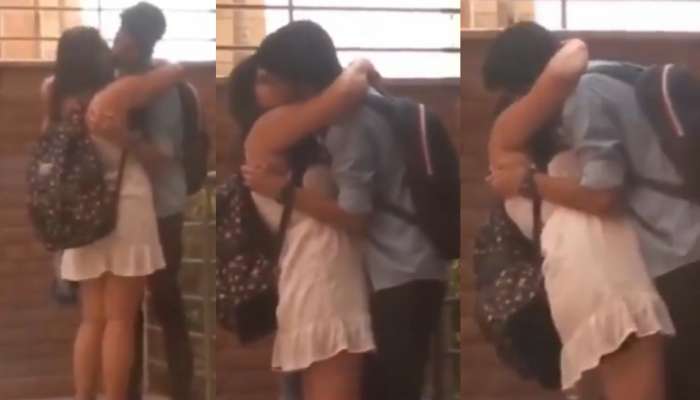 Lover Romance Video: మీ కరువు కాలా..?.. కాలేజీలో  ప్రేమజంట అరాచకం.. కసితీరా ముద్దులు పెట్టుకుంటూ.. వీడియో..