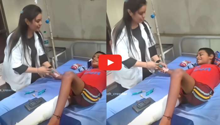 Woman Doctor Video: ఇంజక్షన్ ఇస్తున్న మహిళ డాక్టర్‌కి లైటింగ్ కొడుతున్న పిల్ల బచ్చా.. సింగిల్స్ మాత్రం వీడియో చూడకండి.. 