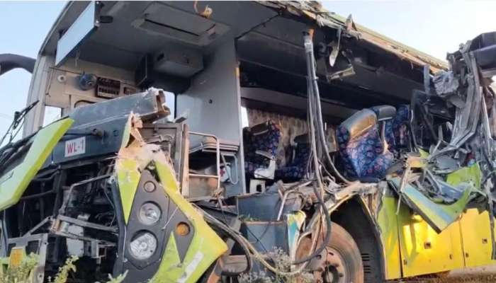 Bus Accident: ఘోర ప్రమాదం.. ఆగి ఉన్న ఇసుక లారీని ఢీకొట్టిన ఆర్‌టీసీ బస్సు, ఇద్దరి దుర్మరణం..!