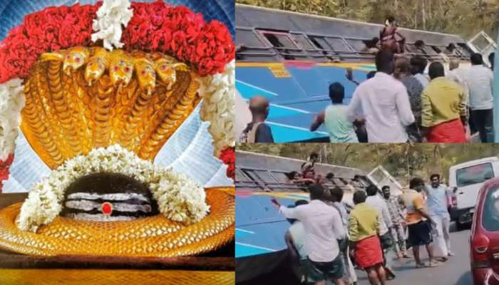 Srisailam Bus Accident Video: శ్రీశైలం ఘాట్ రోడ్డులో బోల్తా పడ్డ బస్సు.. షాక్‌లో ప్రయాణికులు.. వీడియో..