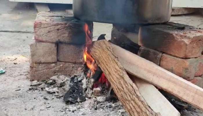 Hostel Chef Cooks On Wooden Stove SR Nagar In Hyderabad