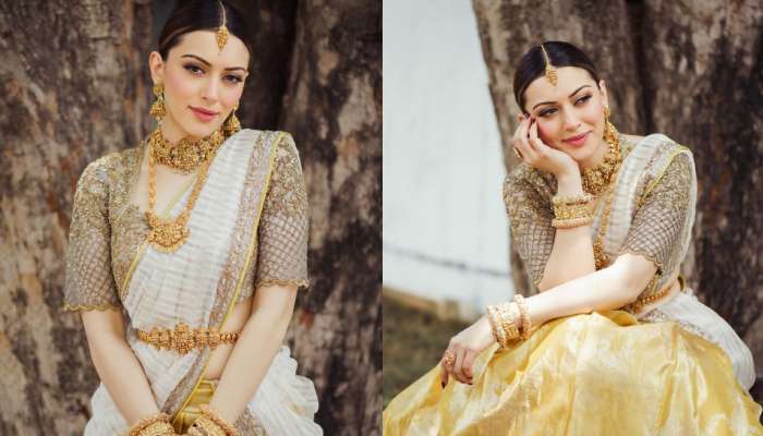 Hansika: సాంప్రదాయ చీరకట్టులో ఏంజెల్ లా మెరిసిపోతున్నహన్సిక..  లేటెస్ట్ పిక్స్ వైరల్.. 