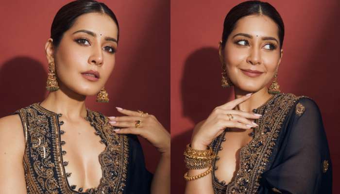 Raashii Khanna: మరోసారి హాట్ క్లీవేజ్ షోతో కుర్రాళ్ల మతులు పోగొడుతున్న రాశీ ఖన్నా.. 