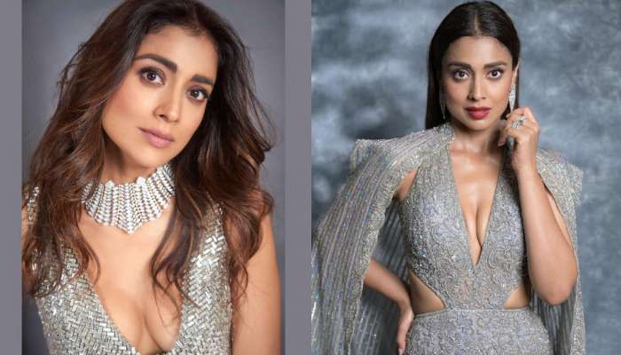 Shriya Saran: క్లీవేజ్ అందాలతో గ్లామర్ గేట్లు ఎత్తేసిన శ్రియ.. ఏజ్ 40 దాటినా తగ్గేదేలే అంటున్న భామ..   